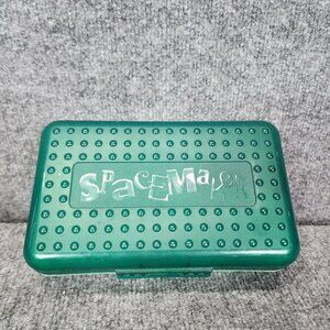 Spacemaker Pencil Box Dark Green & Frosted Vintage 90's Plastic Storage Case‎